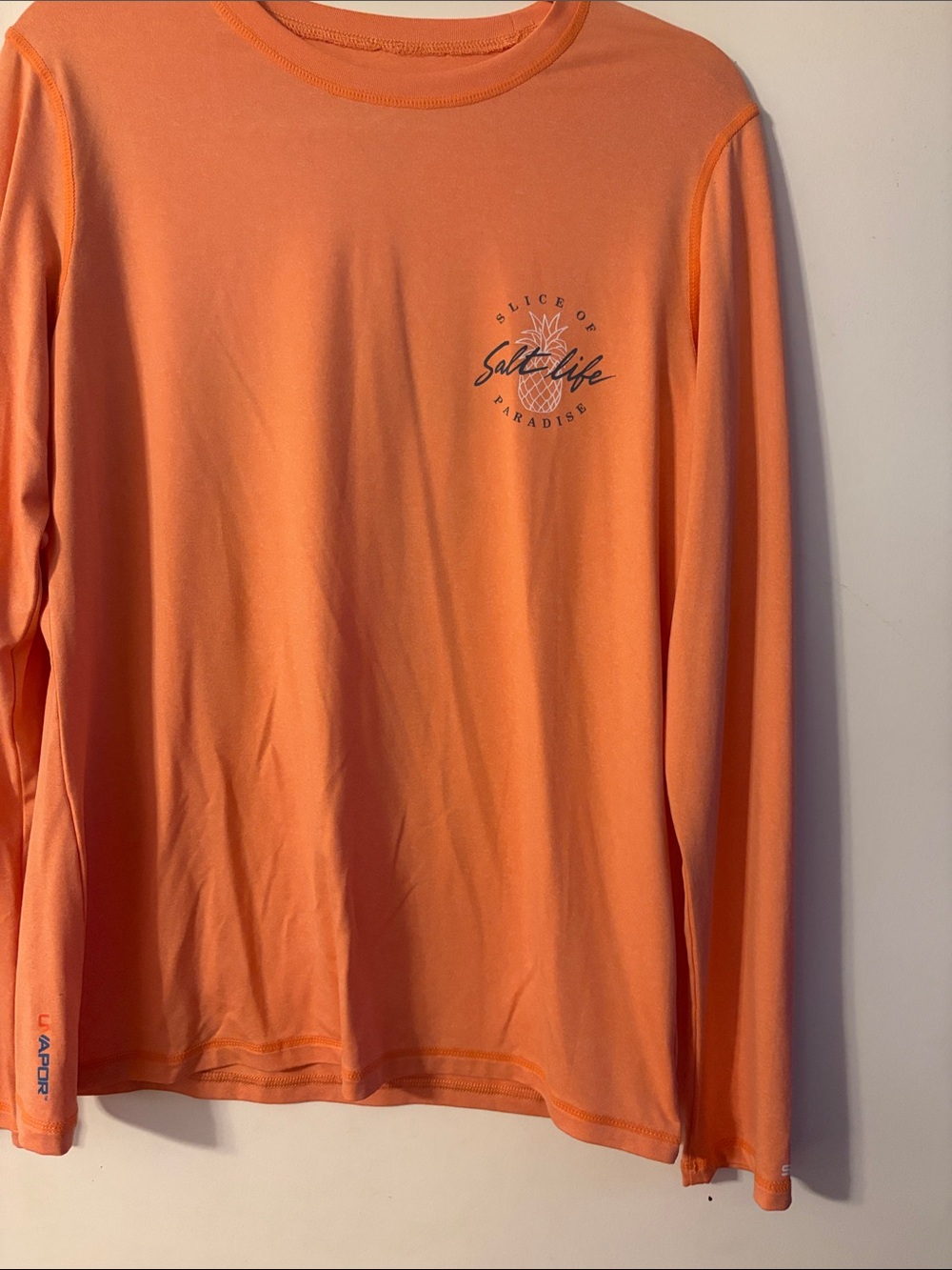 Salt Life Long Sleeve Performance Top - Coral Orange